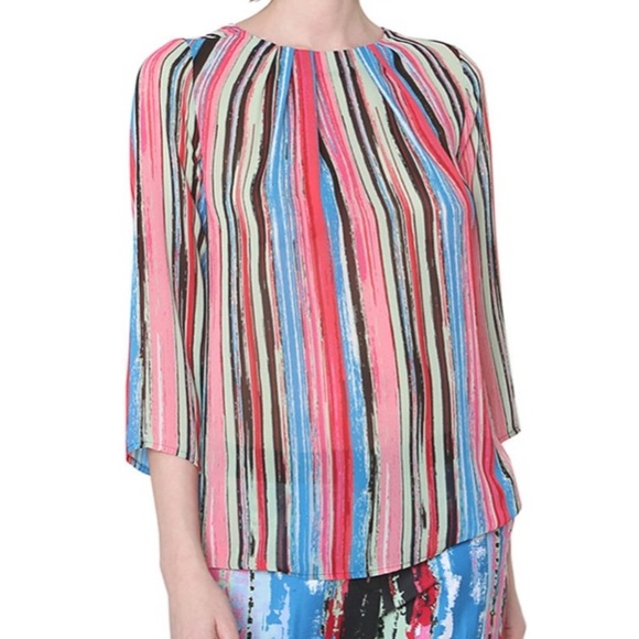 ISAAC MIZRAHI New York Striped Multi-color Top - Picture 2 of 8